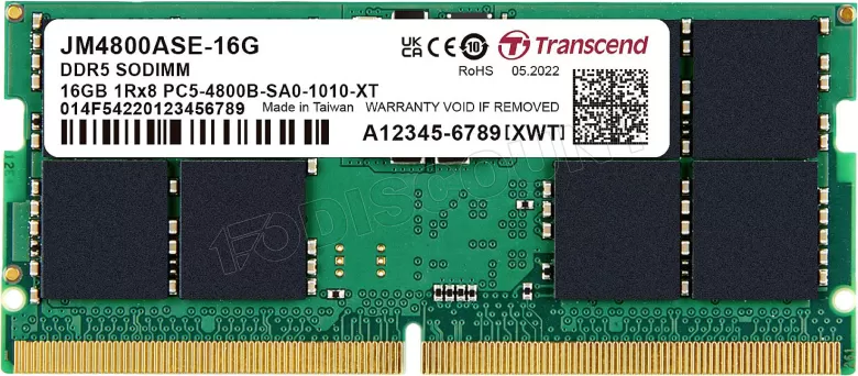 16GB JM DDR5 Transcend 4800 SO-DIMM 1Rx8 2Gx8 CL40