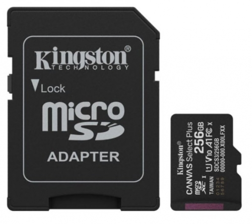 256GB microSDXC Canvas Select Plus Gen3 150MB/s A1 Card + A
