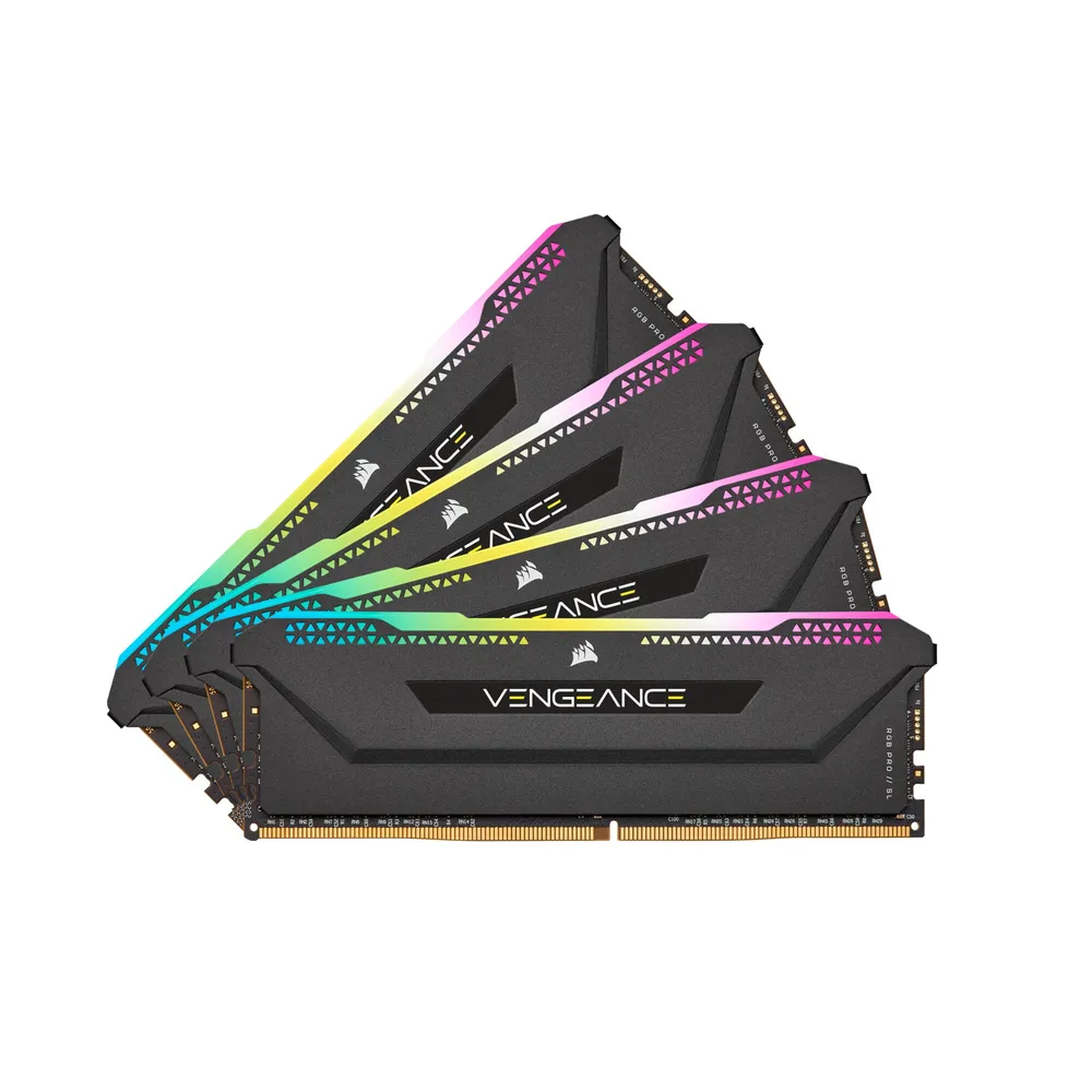 32GB (4x8GB) Corsair Vengeance RGB PRO SL DDR4-3200 RAM CL16 (16-20-20-38) Kit RAM multicoloured illumination