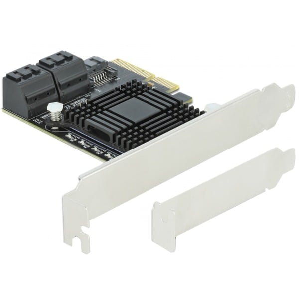5 port SATA PCI Express x4 Card Low Profile interface kaart