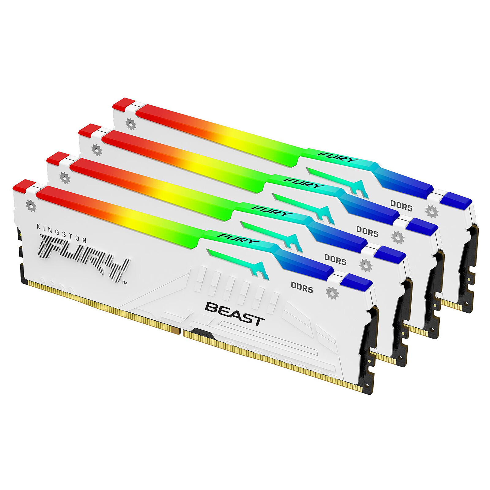 64GB 6000MT/s DDR5 CL40 DIMM (Kit of 4) FURY Beast White RGB XMP