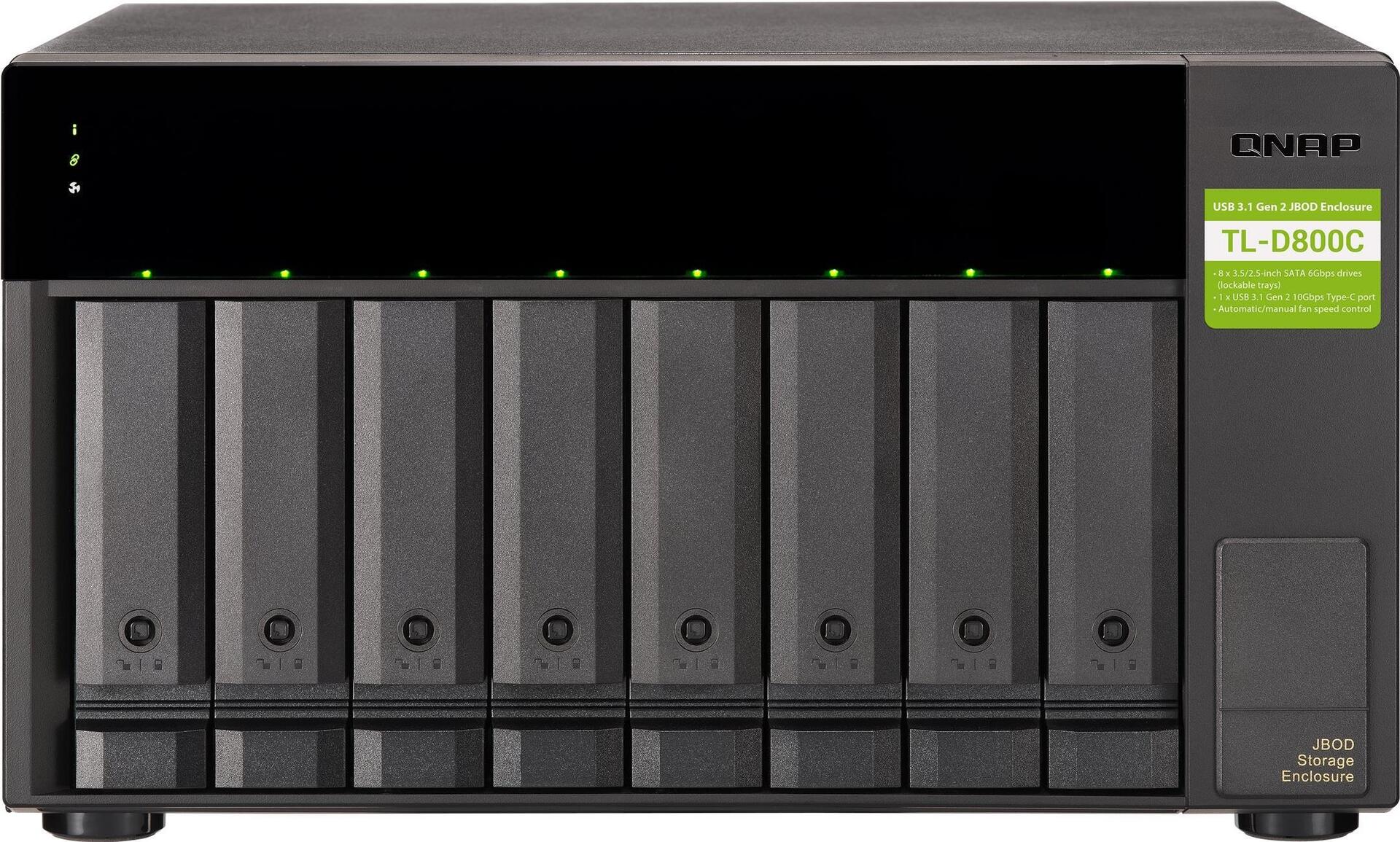 8-bay desktop USB-C 3.1 Gen2 10Gbps JBOD expansion unit- TL-D800C