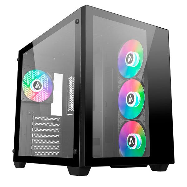 ABYSM CAIXA ATX DANUBE SAVA 285 BX203 ARGB TEMPERED GLASS BLACK