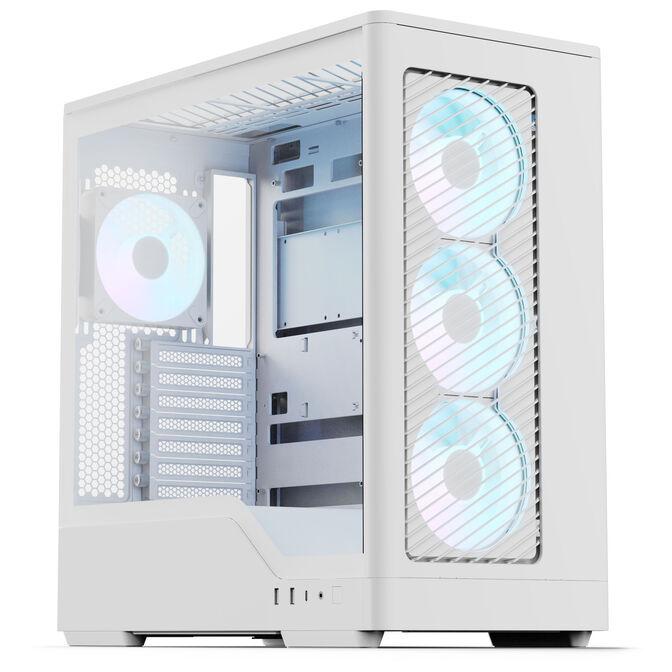 Aerocool D520A -miditornikotelo RGB-valaistuksella, valkoinen