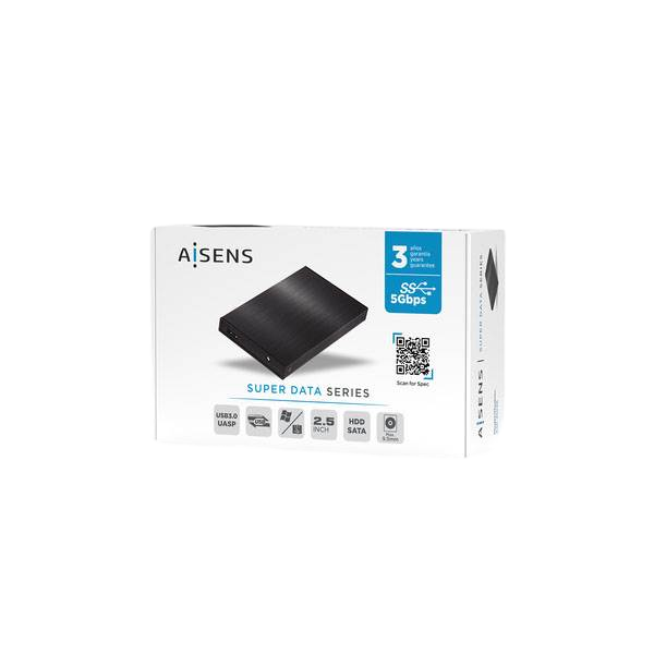 AISENS ASE-2523B Caixa para Discos Rígidos Caixa de disco rígido