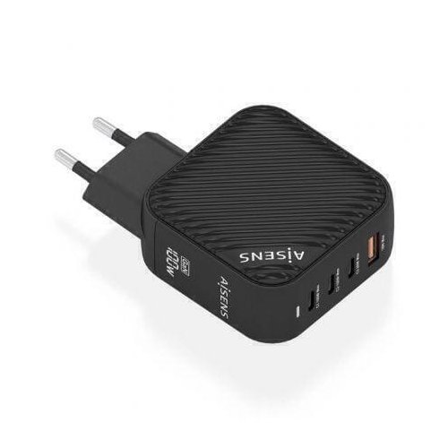 AISENS - CARGADOR GaN 100W, 3xUSB-C PD3.0 QC4.0, 1xUSB-A QC3.0, NEGRO