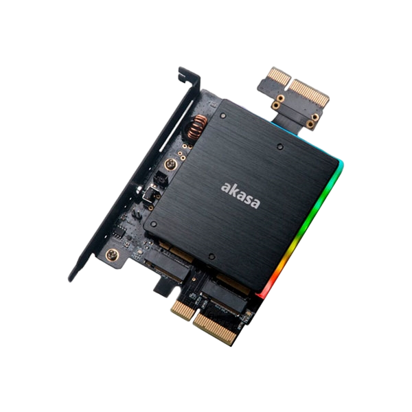 Akasa Dual M.2 PCI-E RGB LED Adapter Karte