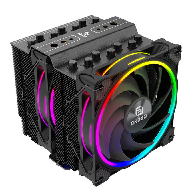 Akasa Soho H7 Dual Tower CPU-Kühler, ARGB - 120 mm, schwarz