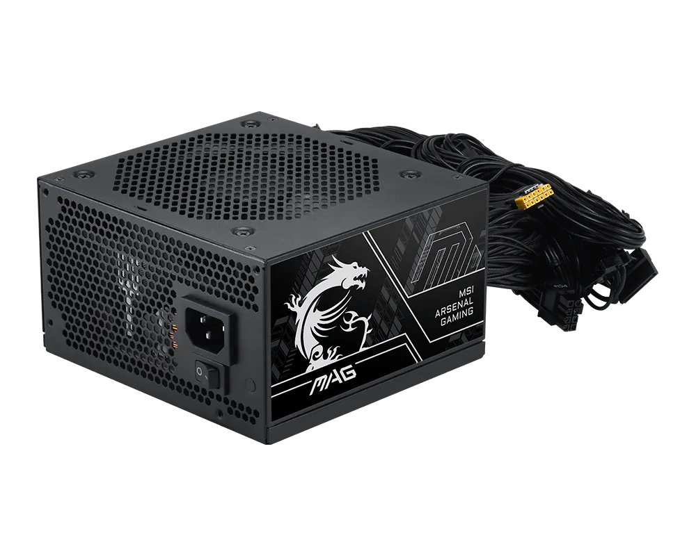 Alimentatore MSI MAG A750BN III PCIE5 – 750 Watt, Cablato, PCIe 5.0, Certificazione 80 PLUS Bronze
