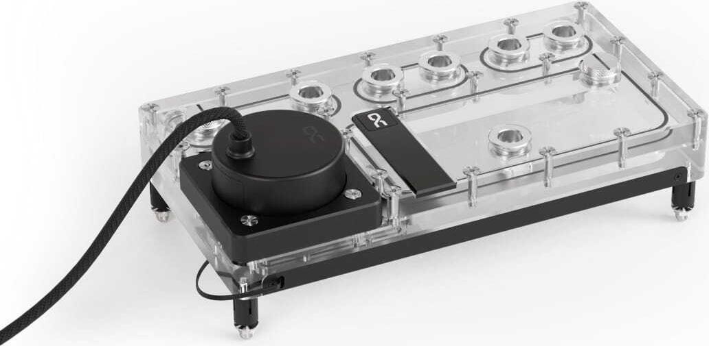 Alphacool Core Distroplate 240 Links V.2 mit D5 Apex Pumpe, für D5/DDC