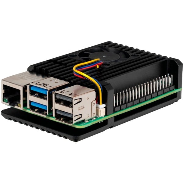 Aluminium behuizing met fan voor Raspberry Pi 5