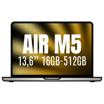 Apple MacBook Air 13,6" / Processador M5 de 10 núcleos / 16 GB de RAM / SSD de 512 GB / GPU de 8 núcleos / Branco Estelar