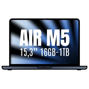 Apple MacBook Air 15,3" / Processador M5 de 10 núcleos / 16 GB de RAM / SSD de 1 TB / GPU de 10 núcleos / Azul
