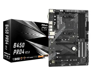 ASRock B450 Pro4 R2.0 - Carte mère AMD AM4 ATX B450 DDR4