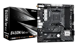 ASRock B450M/AC R2.0 WiFi AM4 mATX -emolevy