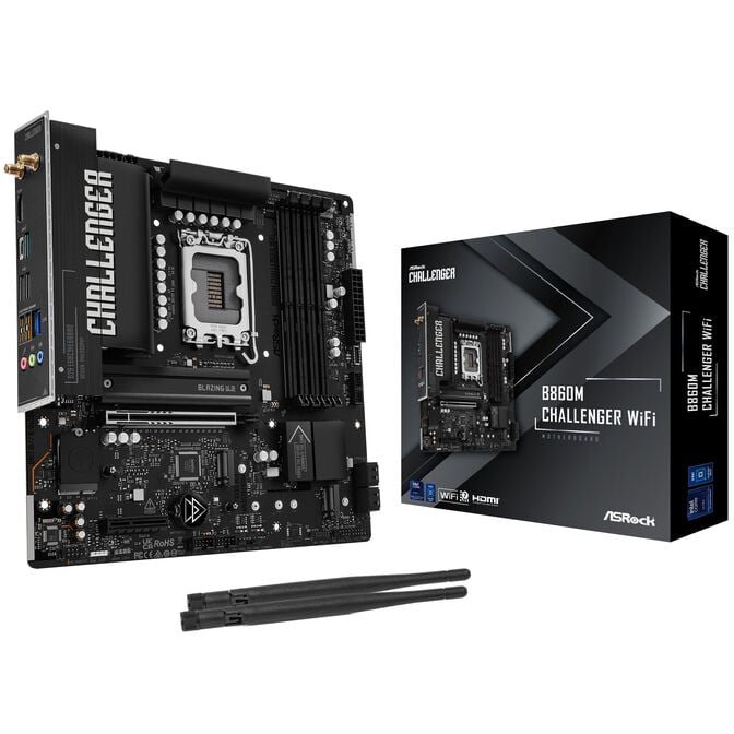 ASROCK B860M Challenger WiFi Mainboard, Sockel 1851, Intel B860, mATX, DDR5
