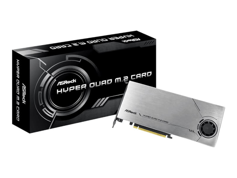 ASRock Hyper Quad M.2 Card PCIe 4.0 x16 bis zu 4x M.2 SSD Aluminium/Schwarz