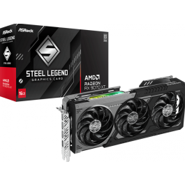 ASRock Radeon RX 9070 XT Steel Legend Dark - 16GB GDDR6 RAM - Grafikkarte