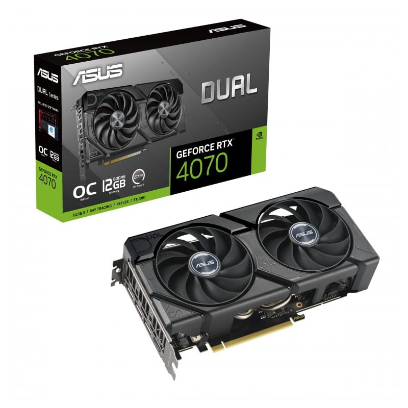 ASUS DUAL-RTX4070-O12GD6-EVO RTX 4070 12 GB GDDR6 - Tarjeta gr&aacute;fica