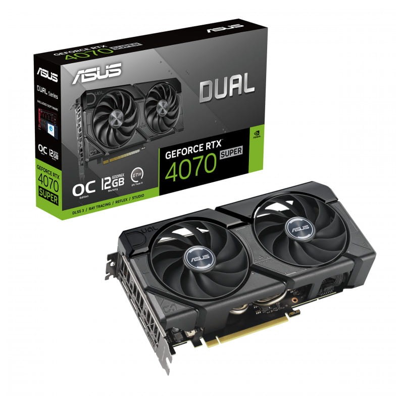 ASUS Dual RTX4070S EVO NVIDIA 12 GB GDDR6X - Placa gr&aacute;fica NVIDIA Dual