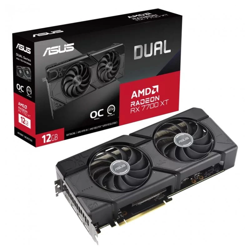 Placa Gráfica Radeon RX 7700 XT Dual OC Edition 12GB GDDR6 - ASUS