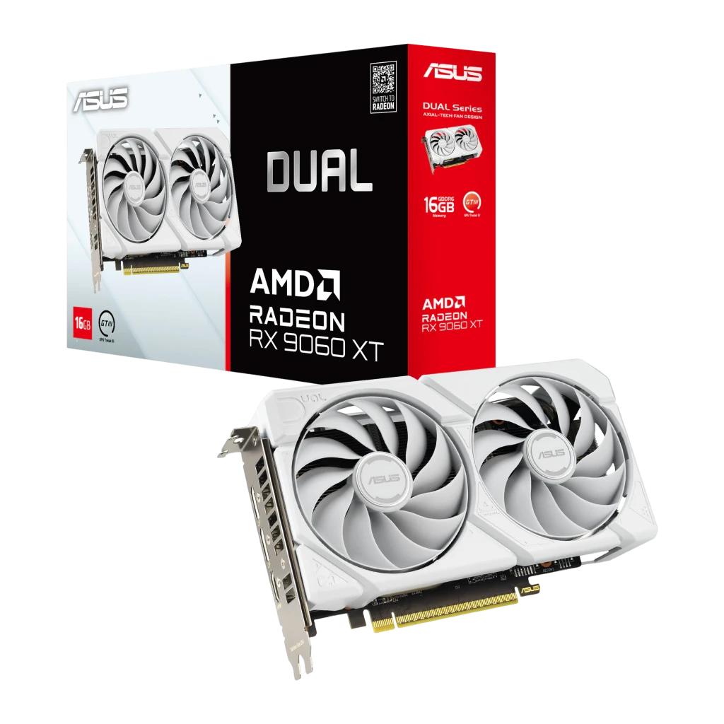 ASUS Radeon RX 9060 XT DUAL White - 16GB GDDR6 RAM - Grafikkarte