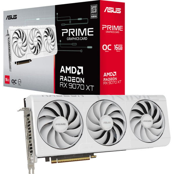 ASUS Radeon RX 9070 XT Prime OC White - 16GB GDDR6 RAM - Grafikkarte