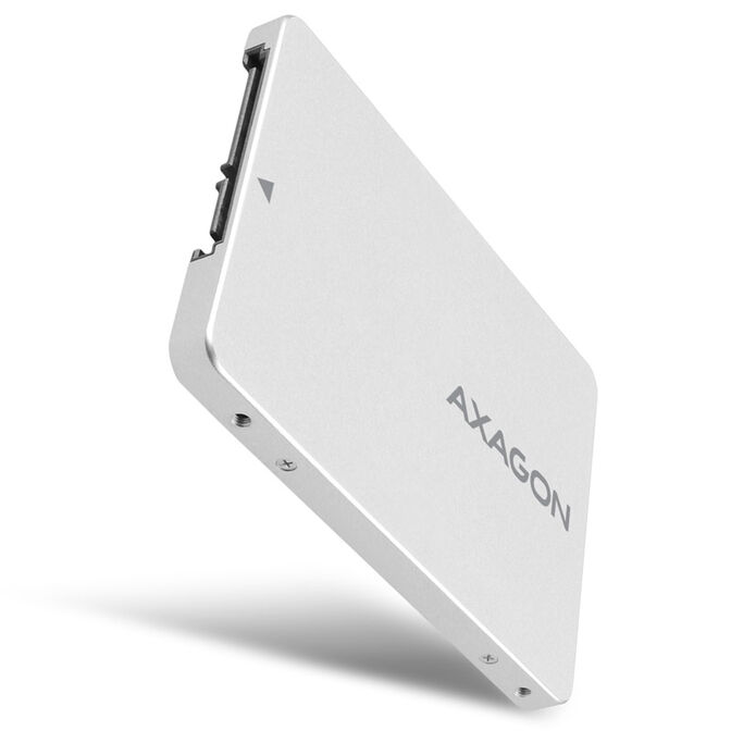 AXAGON RSS-M2SD Gehäuse für M.2-SATA-SSDs bis 2280 - Aluminium, silber
