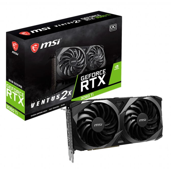 ** B Grade ** Gráfica MSI GeForce® RTX 3060 Ti VENTUS 2X OCV1 LHR 8GB GDDR6