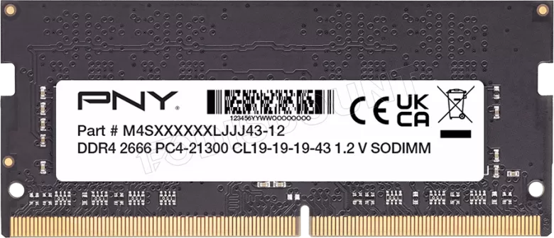 Barrette mémoire 16Go SODIMM DDR4 PNY Performance 2666Mhz (Noir)