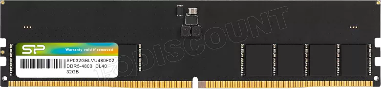 Barrette mémoire 32Go DIMM DDR5 Silicon Power 4800Mhz (Noir)