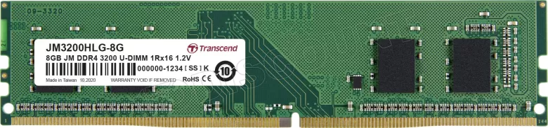 Barrette mémoire 8Go DIMM DDR4 Transcend JetRam  3200Mhz (Vert)