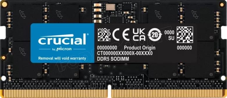 Barrette mémoire SODIMM DDR5 8Go Crucial 4800MHz (Noir) Version OEM (Tray)