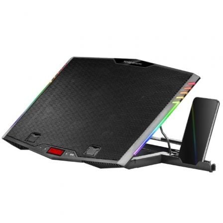 Base MARS GAMING MNBC13,ARGB,13x FANS,LCD CONTROL SCREEN,PHONE HOLDER,UP TO 17",BLACK