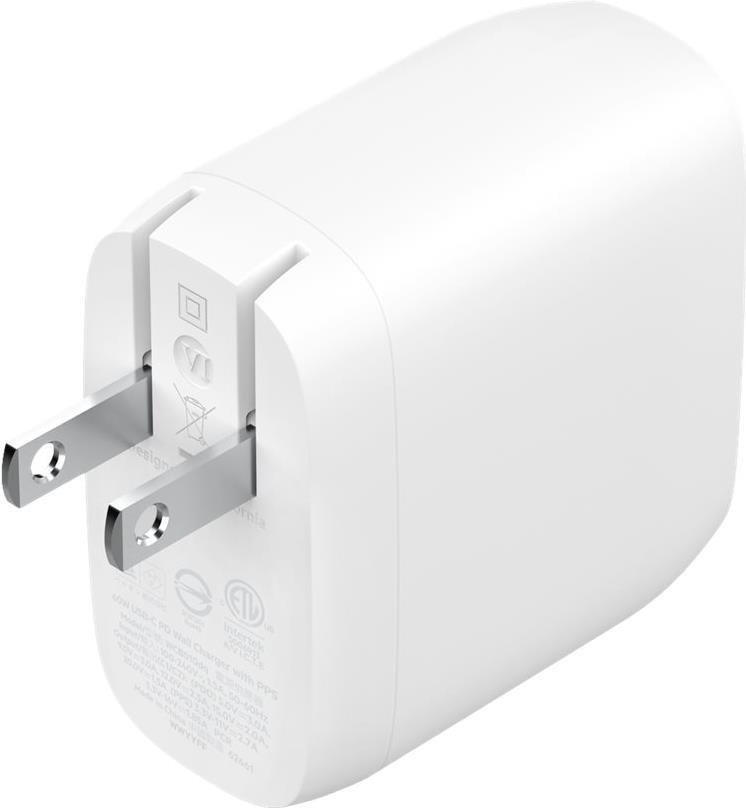 BELKIN Adaptador de alimentação 60 Watt 2.7 A  carregador rapido, Fornecimento de Energia 3.1 2 conectores de saída  2 x USB branco
