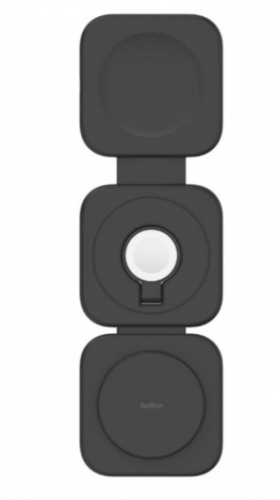 Belkin BoostCharge Pro 3-in-1 Almofada de carregamento sem fios magnético com Qi2 + adaptador de energia AC 15 Watt 3 A