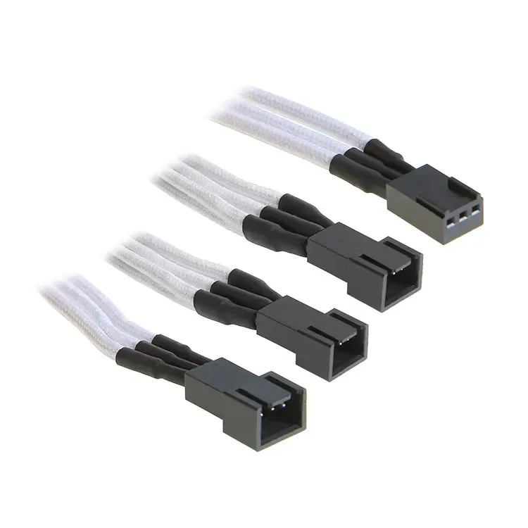 BitFenix Adattatore da 3-Pin a 3x 3-Pin 60cm - sleeved white/black