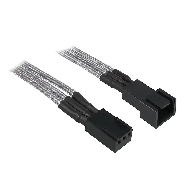 BitFenix Prolunga 3-Pin 30cm - sleeved silver/black