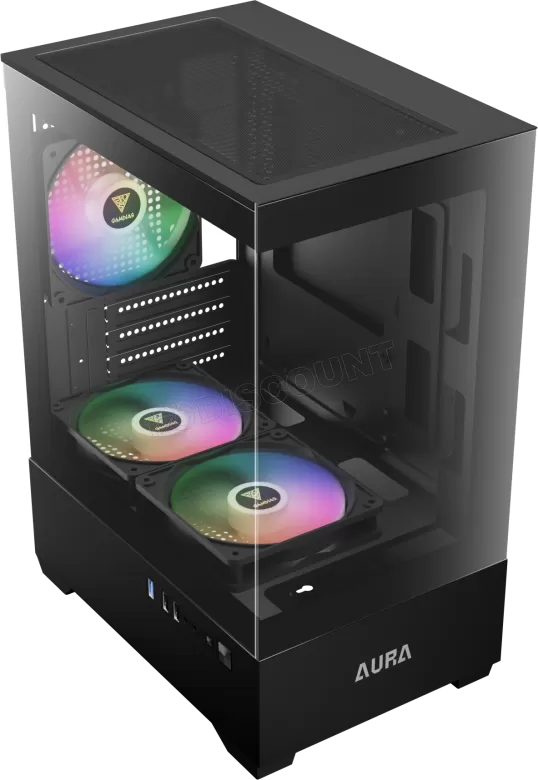 Boitier Mini Tour Micro ATX Gamdias Aura GC9M RGB avec panneaux vitrés (Noir)