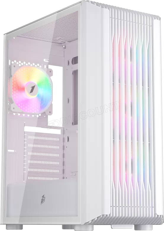 Boitier Moyen Tour ATX 1stPlayer H6 RGB avec panneau vitré (Blanc)
