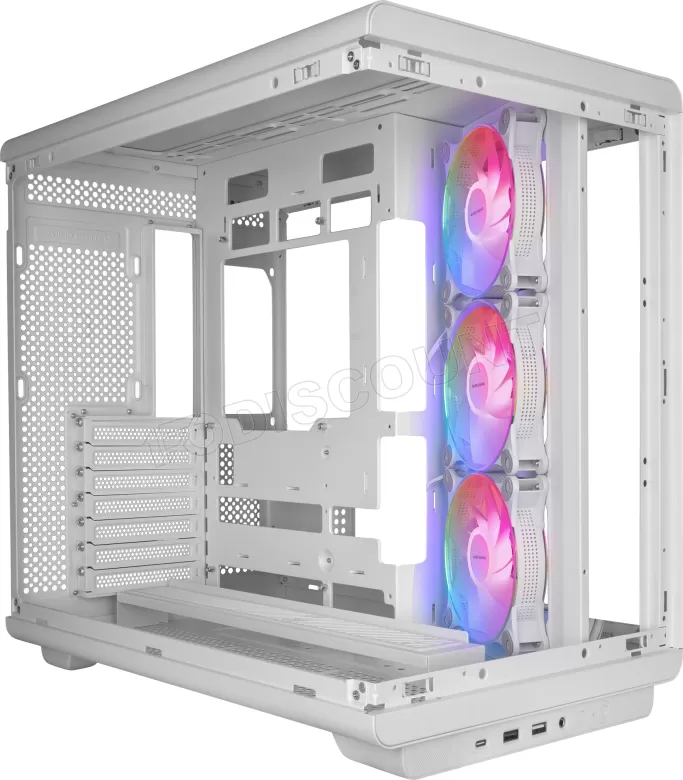 Boitier Moyen Tour ATX Mars Gaming MC-Rev RGB avec panneaux vitrés (Blanc)