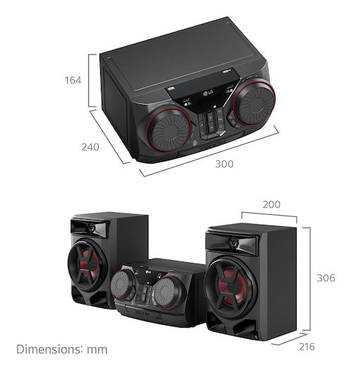 CADENA LG CK43N 300W BLUETOOTH 2XUSB PARTY LINK