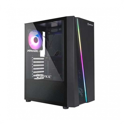 Caixa ATX Glayze Rgb Gaming Preto s/ Fonte - UNYKA