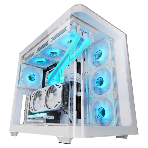 Caixa ATX MC-FUSION Vidro Temperado (Branco) - MARS GAMING