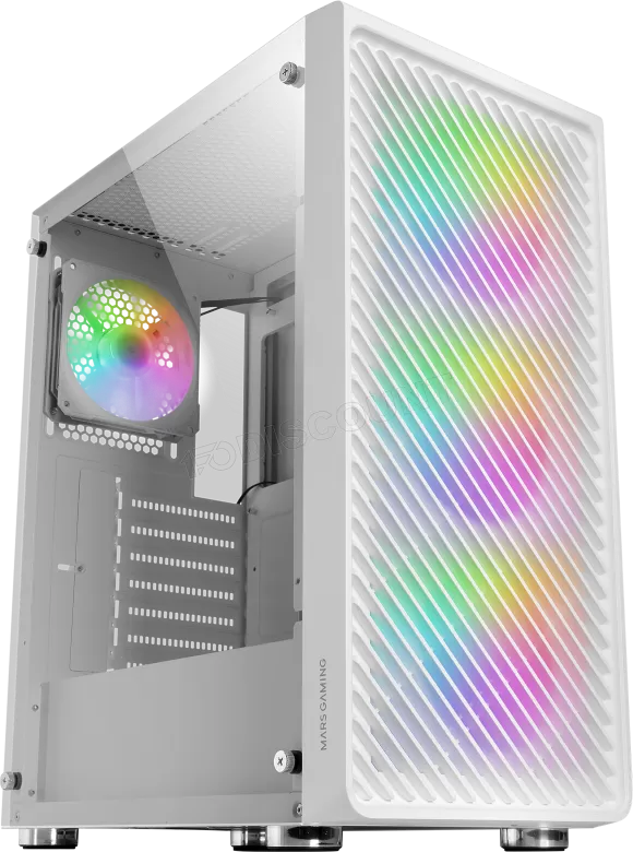Caixa ATX MCFW ARGB Vidro Temperado (Branco) - MARS GAMING