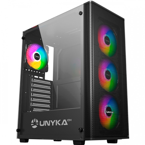 CAIXA ATX UNYKA GAMING MIR100 ARGB TEMPERED GLASS BLACK
