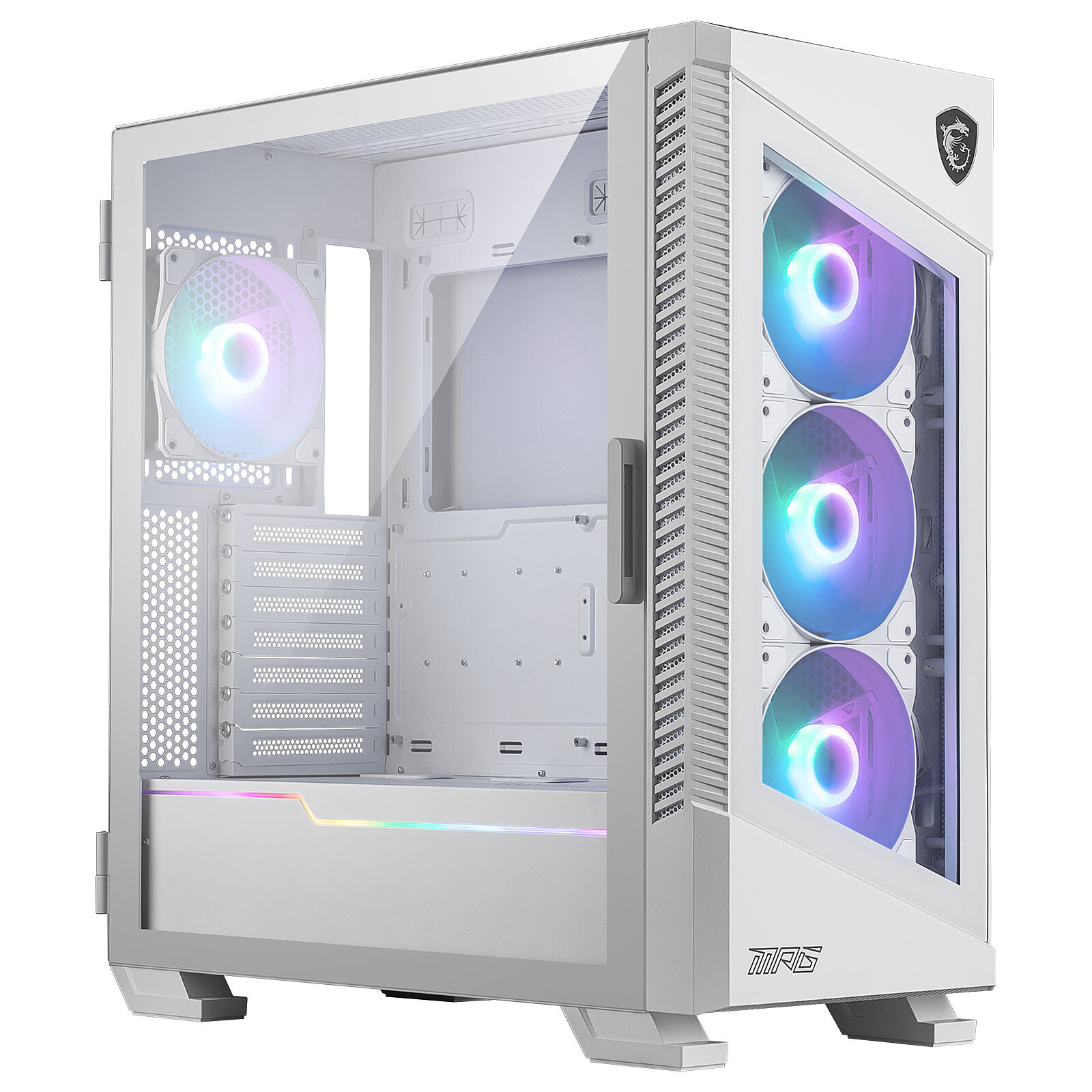 Caixa de PC ATX MPG VELOX 100R ARGB Vidro Temperado (Branco) - MSI