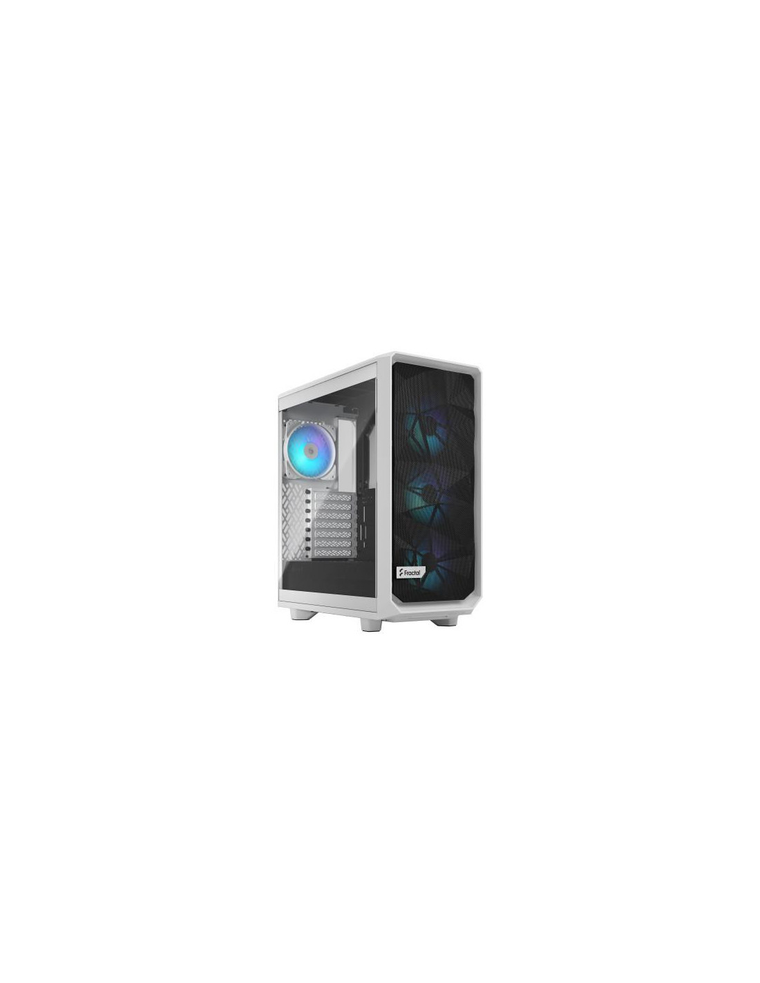 Caixa Fractal Design Meshify 2 Compact RGB, modelo FD-C-MES2C-08, branca, vidro temperado, RGB