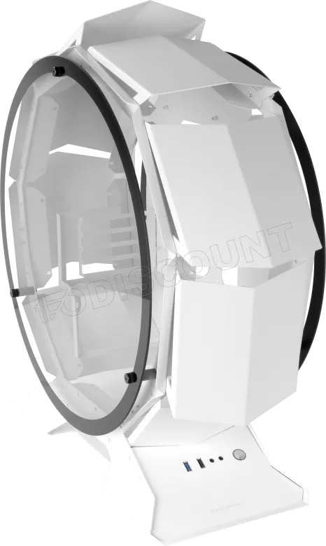 CAIXA MARS GAMING MATX PREMIUM MCORB DUAL GLASS ROUND SHAPE WHITE