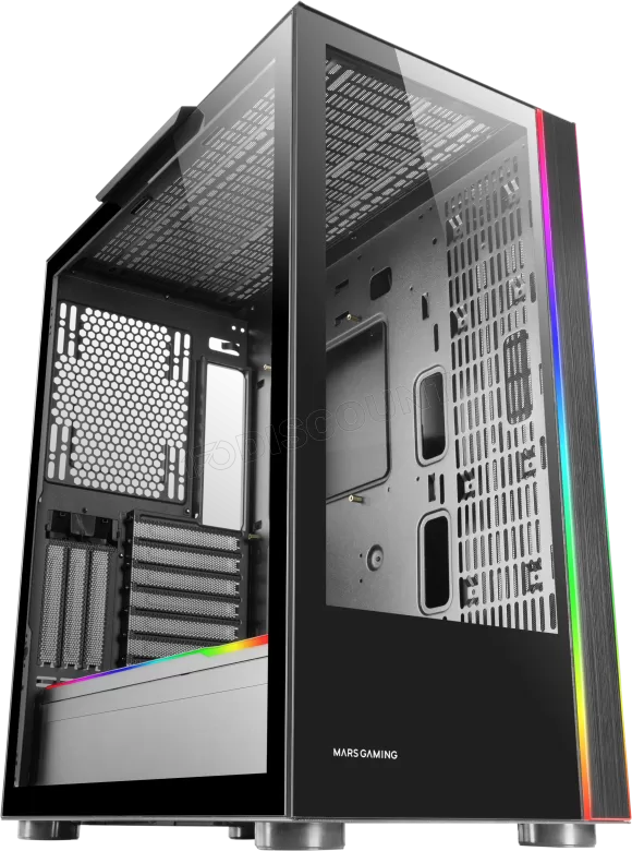 Caixa MARS GAMING MC-ULTRA XXL PREMIUM CUSTOM E-ATX CASE,ARGB DUAL STRIPES,DUAL VERTICAL CHAMBER,BLK